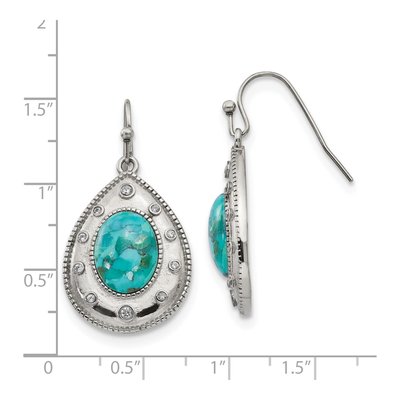 Stainless Steel CZ Dangle Earrings – view 6