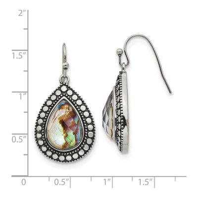 Stainless Steel Imitation Abalone Dangle Earrings – view 6