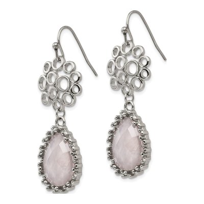 Stainless Steel Quartz Dangle Earrings – view 4