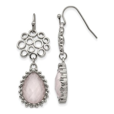 Stainless Steel Quartz Dangle Earrings