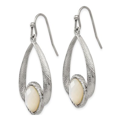 Stainless Steel Mother of Pearl Dangle Earrings – view 4