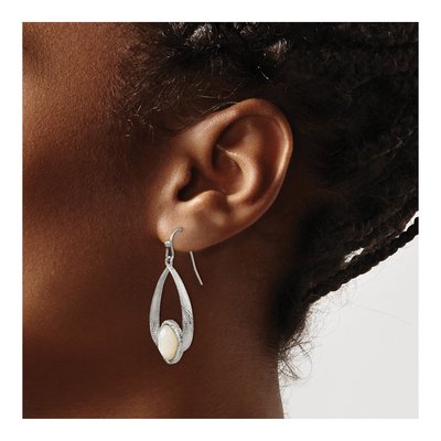 Stainless Steel Mother of Pearl Dangle Earrings – view 5