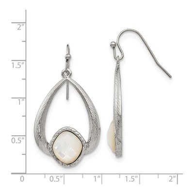 Stainless Steel Mother of Pearl Dangle Earrings – view 6