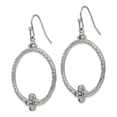 Stainless Steel CZ Dangle Earrings – view 4