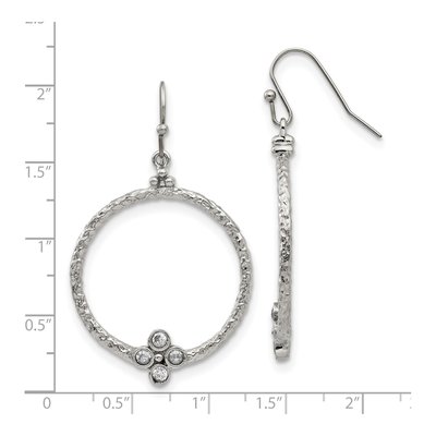 Stainless Steel CZ Dangle Earrings – view 6