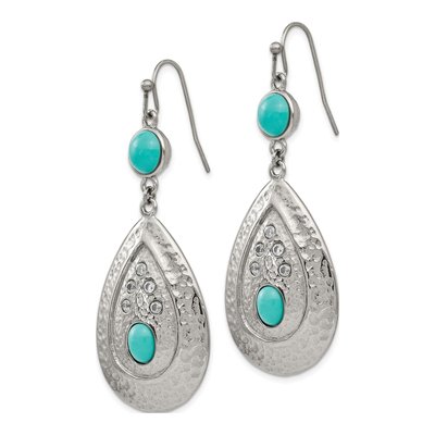 Stainless Steel CZ Dangle Earrings – view 4