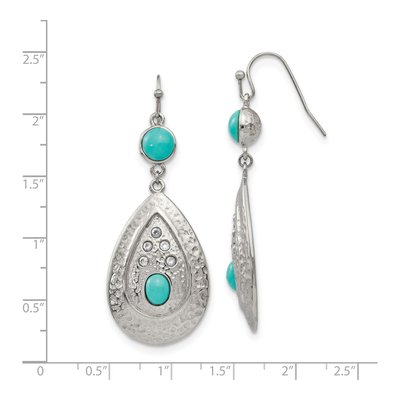 Stainless Steel CZ Dangle Earrings – view 6