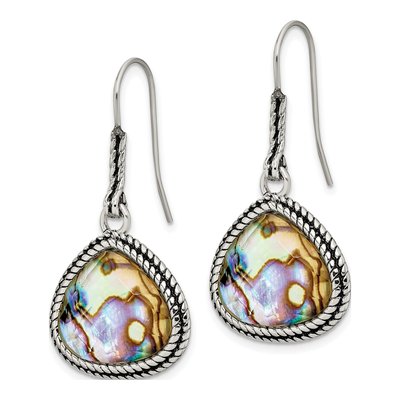 Stainless Steel Abalone Dangle Earrings – view 4