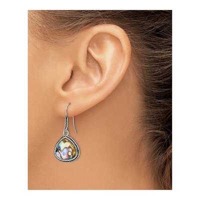 Stainless Steel Abalone Dangle Earrings – view 5