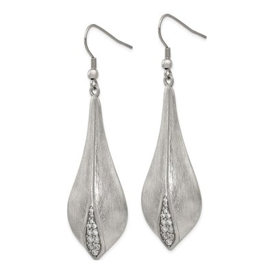 Stainless Steel CZ Dangle Earrings – view 4