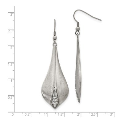 Stainless Steel CZ Dangle Earrings – view 6