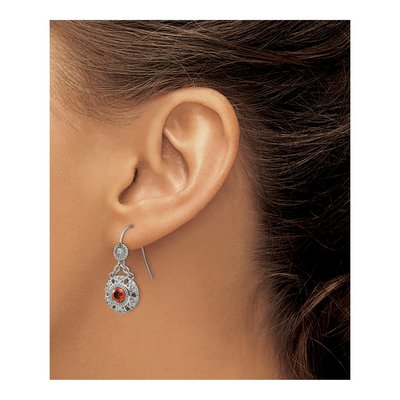 Stainless Steel CZ Clear Circle Dangle Earrings – view 5
