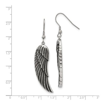Stainless Steel Wing Dangle Earrings – view 6