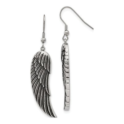 Stainless Steel Wing Dangle Earrings