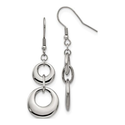 Stainless Steel Circle Dangle Earrings