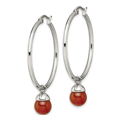 Stainless Steel Agate Hoop Earrings – view 4