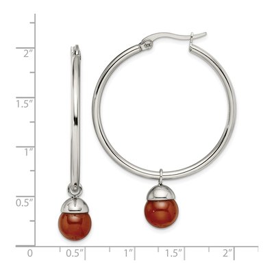 Stainless Steel Agate Hoop Earrings – view 6