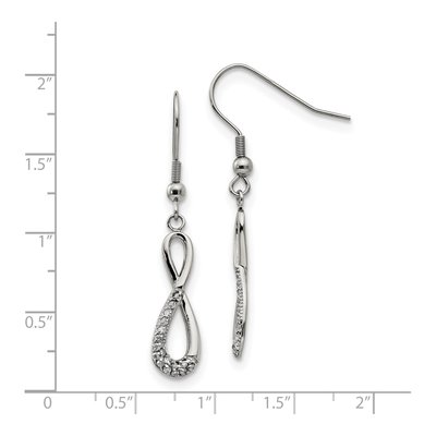 Stainless Steel CZ Infinity Dangle Earrings – view 6