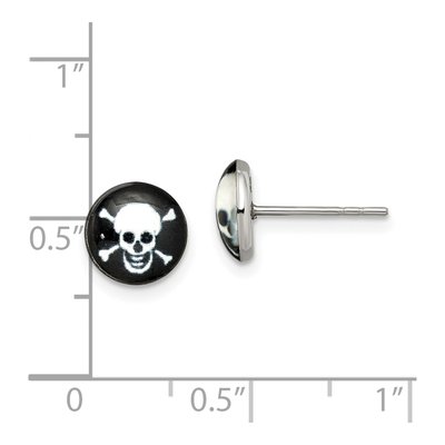 Stainless Steel Skull Epoxy Stud Earrings – view 6