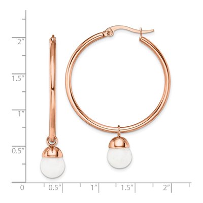 Stainless Steel 45mm Jade Hoop Earrings – view 6