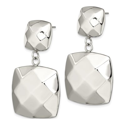 Stainless Steel Hollow Square Dangle Earrings – view 4
