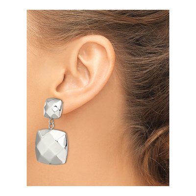 Stainless Steel Hollow Square Dangle Earrings – view 5