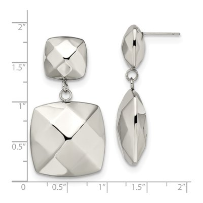 Stainless Steel Hollow Square Dangle Earrings – view 6