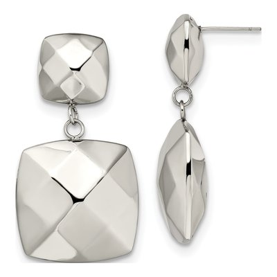 Stainless Steel Hollow Square Dangle Earrings