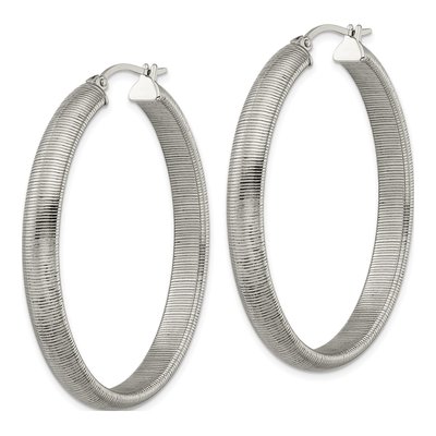 Stainless Steel Oval Hoop Earrings – view 4