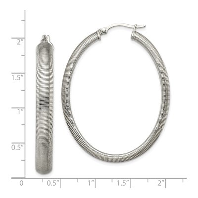 Stainless Steel Oval Hoop Earrings – view 6