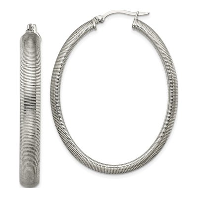 Stainless Steel Oval Hoop Earrings