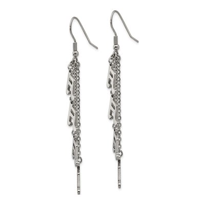 Stainless Steel Music Note Dangle Earrings – view 4