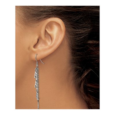 Stainless Steel Music Note Dangle Earrings – view 5
