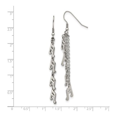 Stainless Steel Music Note Dangle Earrings – view 6