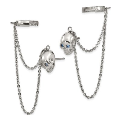 Stainless Steel CZ Dangle Earrings – view 3