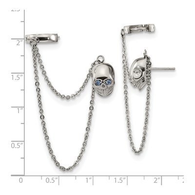 Stainless Steel CZ Dangle Earrings – view 4