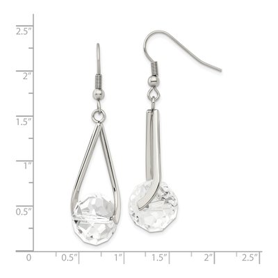 Stainless Steel Glass Dangle Earrings – view 6