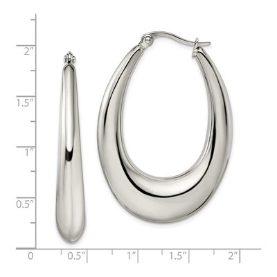 Stainless Steel Teardrop Hoop Earrings – view 6