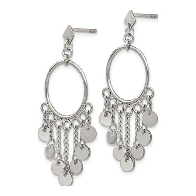 Chisel Stainless Steel Polished Dangle Earrings – view 4