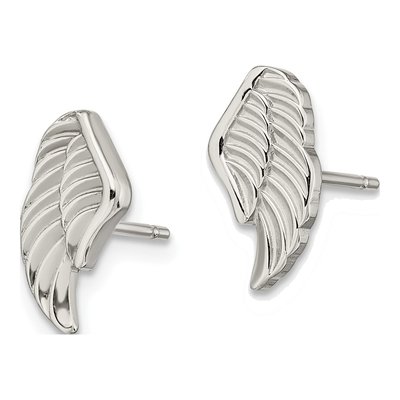 Stainless Steel Wing Stud Earrings – view 4