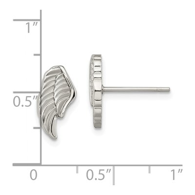Stainless Steel Wing Stud Earrings – view 6
