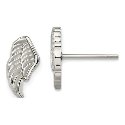 Stainless Steel Wing Stud Earrings
