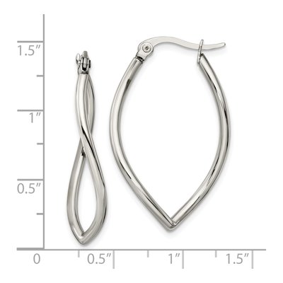 Stainless Steel Wavy Hoop Earrings – view 6