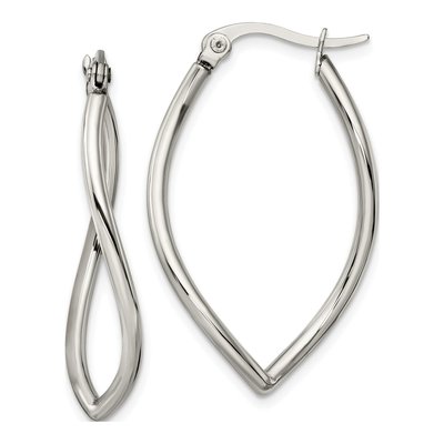 Stainless Steel Wavy Hoop Earrings