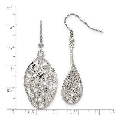 Stainless Steel Flower Dangle Earrings – view 6