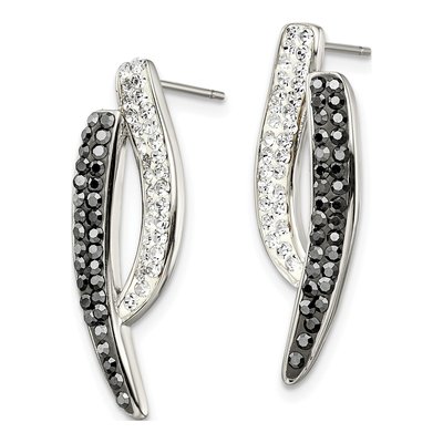 Stainless Steel Crystal Clear Dangle Earrings – view 4