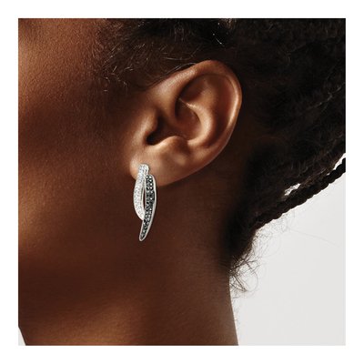Stainless Steel Crystal Clear Dangle Earrings – view 5