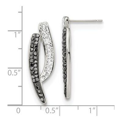 Stainless Steel Crystal Clear Dangle Earrings – view 6