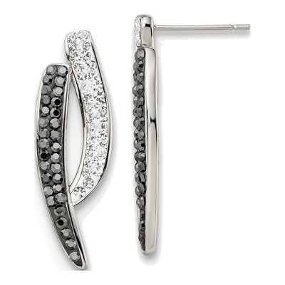 Stainless Steel Crystal Clear Dangle Earrings