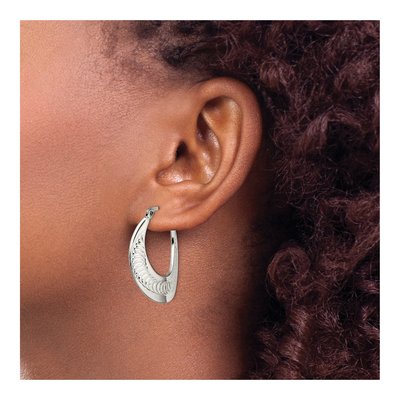 Stainless Steel Swirl Hoop Earrings – view 5